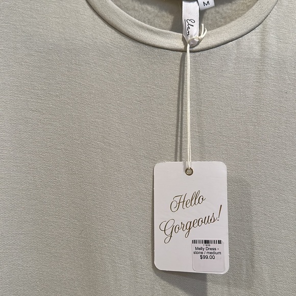 Elan Clothing Medium Cream Structured Shoulder Pad Sleeveless Mini Dress NWT - Picture 9 of 11